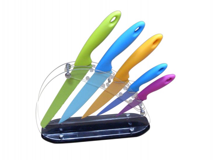 Color knife set with PP Handle - Click Image to Close
